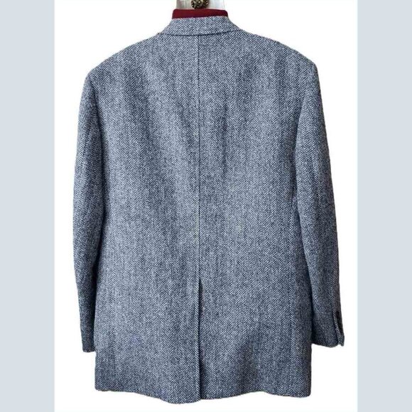 Brooks Brothers Harris Tweed Scotland Gray Wool Herringbone Blazer Size 44L - Picture 4 of 4